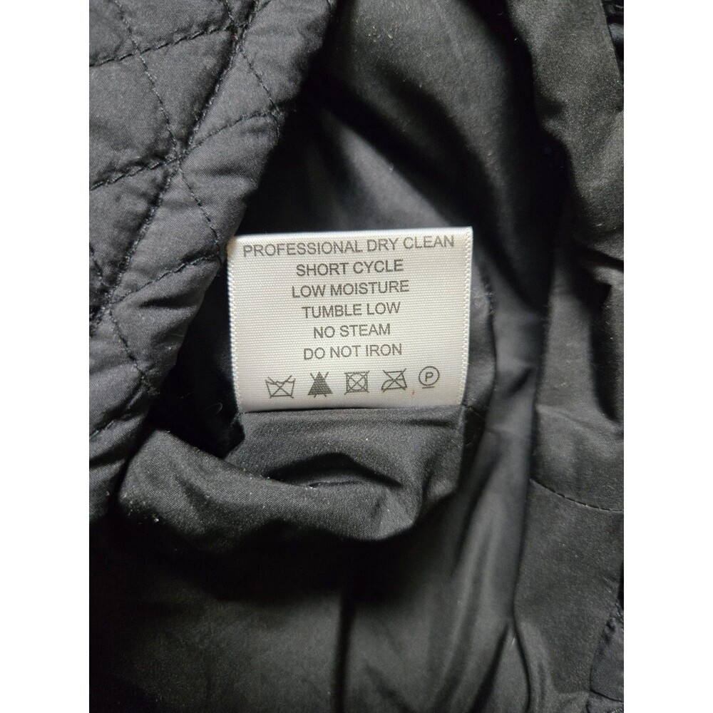 Tory Burch Quilted Jacket Black Gold Logo Buttons Women's Size 2 23081574 - Picture 7 of 12